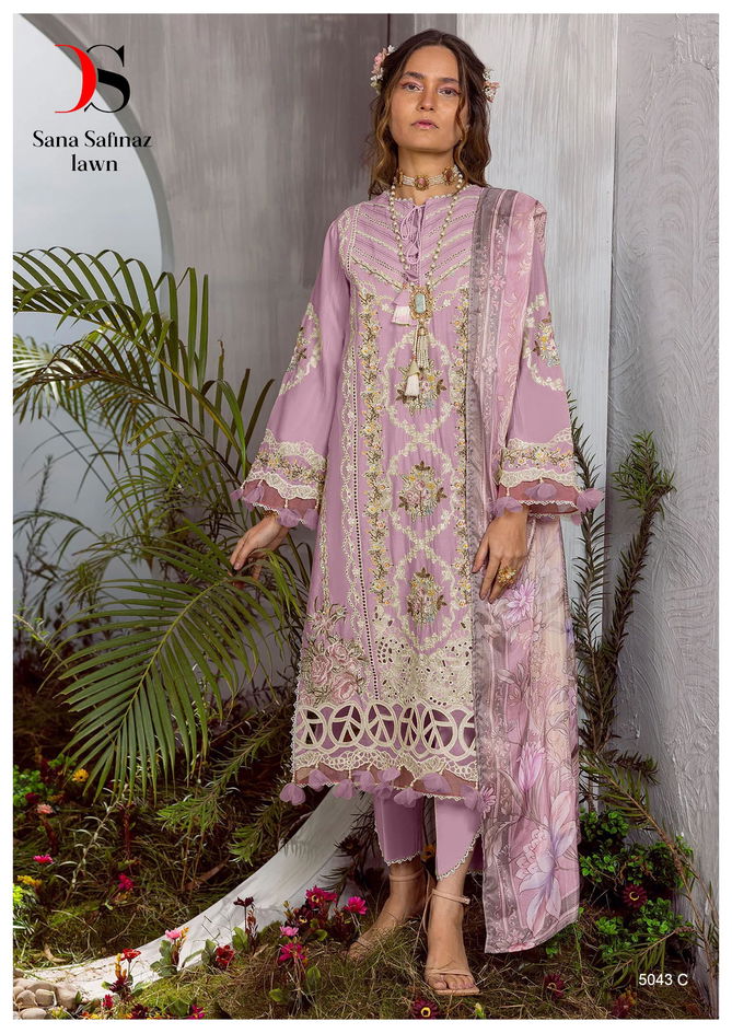 Sana Safinaz Lawn 5043 A To E By Deepsy Embroidered Pakistani Suits Wholesale Shop In Surat
